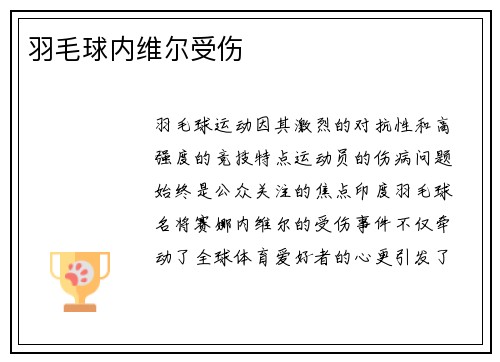 羽毛球内维尔受伤
